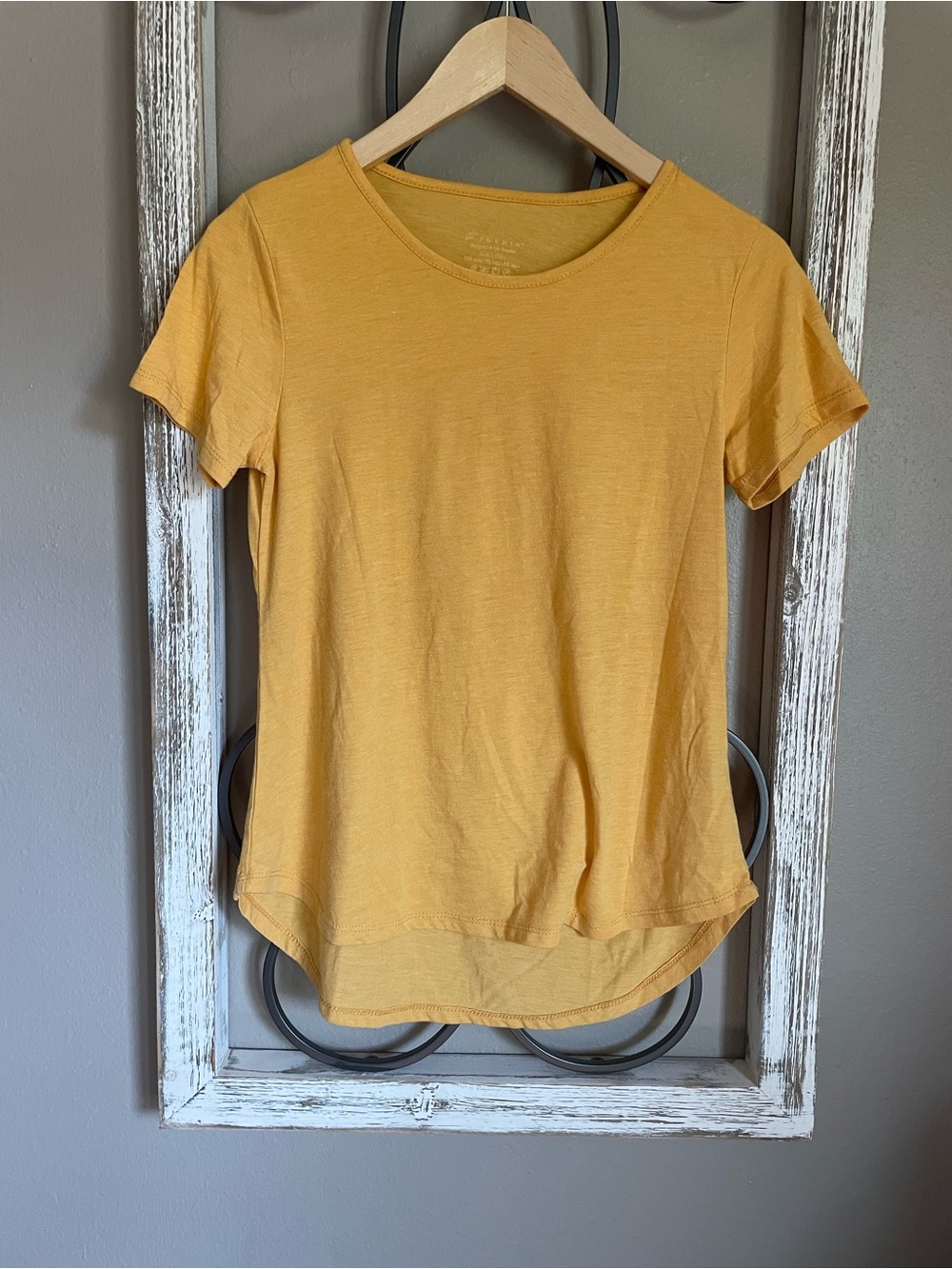 Fornia Women's Crewneck Short Sleeve Tee in Mustard small soft everyday tee